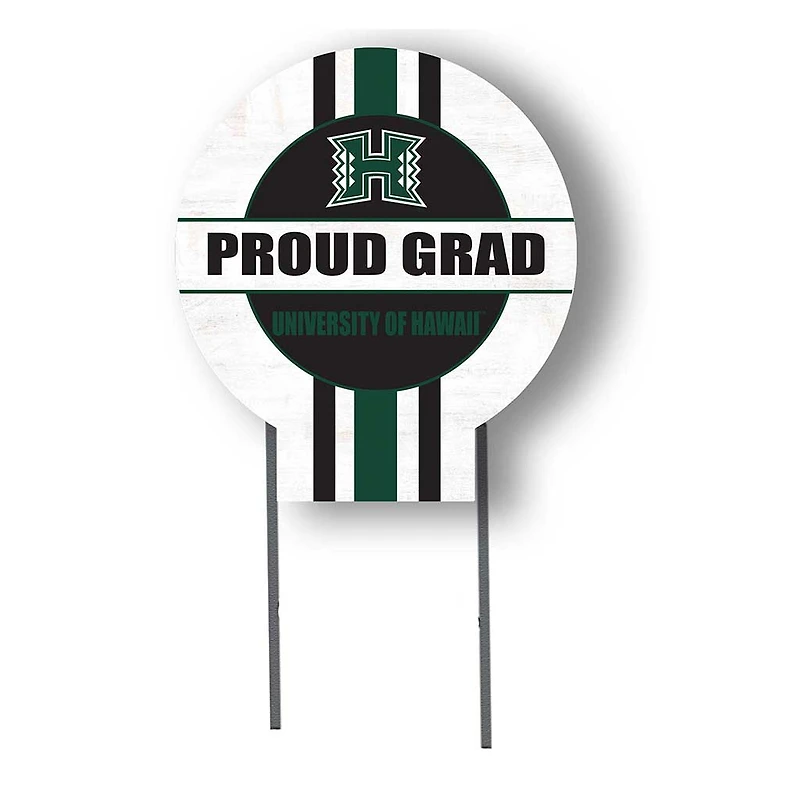 Hawaii Rainbow Warriors Proud Grad 20" x 20" Circle Yard Sign with Stakes