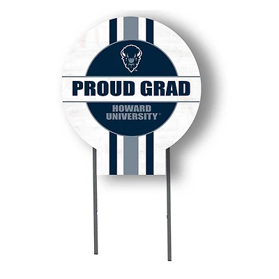 Howard Bison Proud Grad 20" x 20" Circle Yard Sign with Stakes