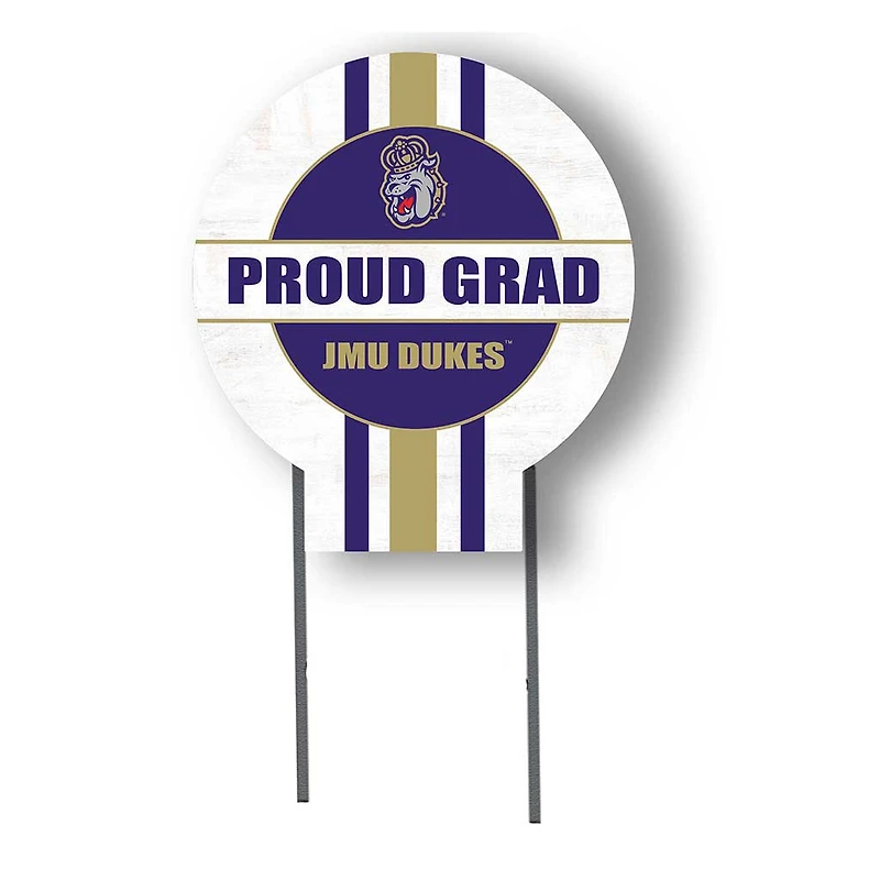 James Madison Dukes Proud Grad 20" x 20" Circle Yard Sign with Stakes