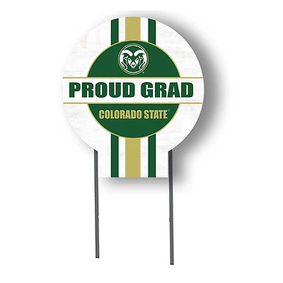 Colorado State Rams Proud Grad 20" x 20" Circle Yard Sign with Stakes