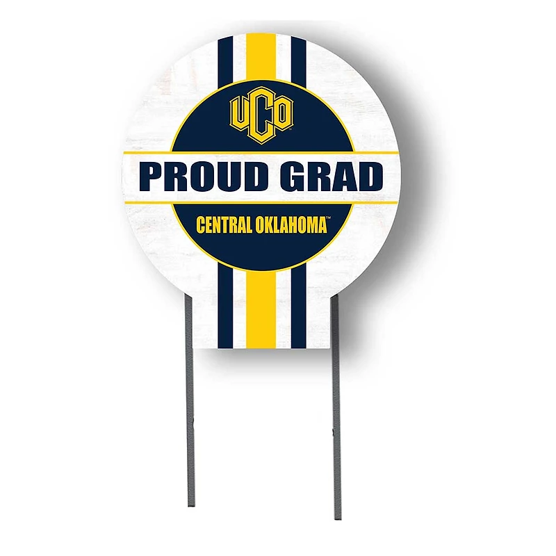 Central Oklahoma Bronchos Proud Grad 20" x 20" Circle Yard Sign with Stakes