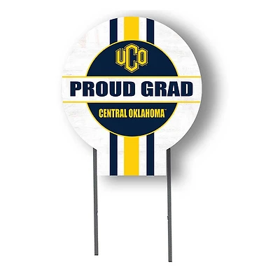 Central Oklahoma Bronchos Proud Grad 20" x 20" Circle Yard Sign with Stakes