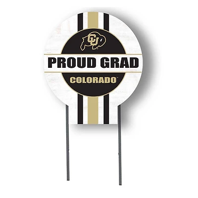 Colorado Buffaloes Proud Grad 20" x 20" Circle Yard Sign with Stakes