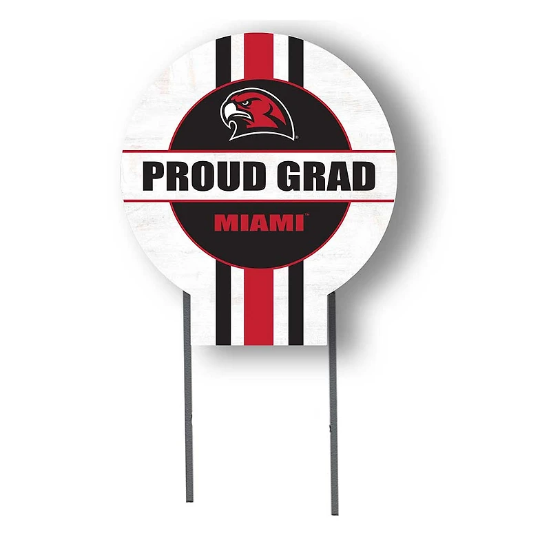 Miami University RedHawks Proud Grad 20" x 20" Circle Yard Sign with Stakes
