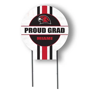 Miami University RedHawks Proud Grad 20" x 20" Circle Yard Sign with Stakes