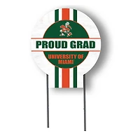Miami Hurricanes Proud Grad 20" x 20" Circle Yard Sign with Stakes