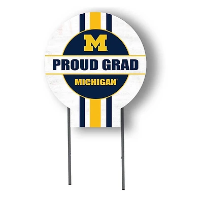 Michigan Wolverines Proud Grad 20" x 20" Circle Yard Sign with Stakes