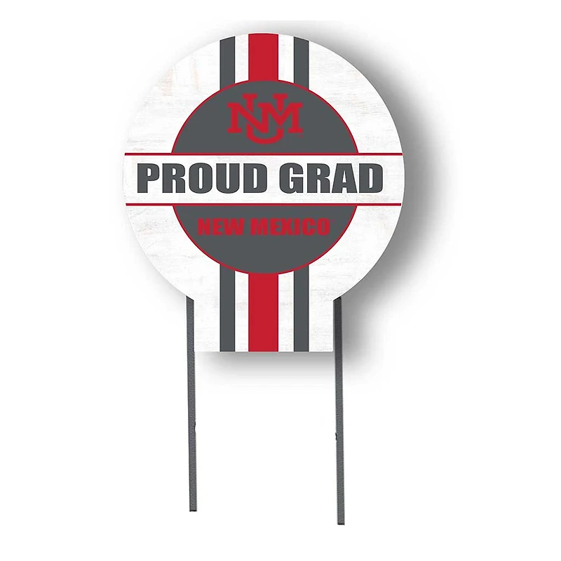 New Mexico Lobos Proud Grad 20" x 20" Circle Yard Sign with Stakes