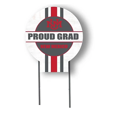 New Mexico Lobos Proud Grad 20" x 20" Circle Yard Sign with Stakes