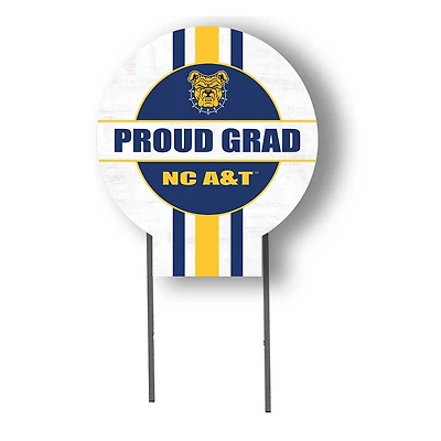 North Carolina A&T Aggies Proud Grad 20" x 20" Circle Yard Sign with Stakes
