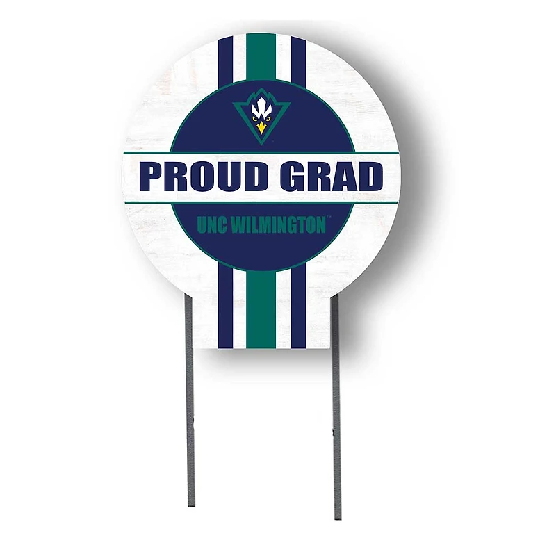 UNC Wilmington Seahawks Proud Grad 20" x 20" Circle Yard Sign with Stakes