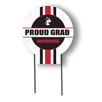 Northeastern Huskies Proud Grad 20" x 20" Circle Yard Sign with Stakes