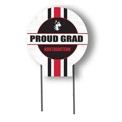 Northeastern Huskies Proud Grad 20" x 20" Circle Yard Sign with Stakes