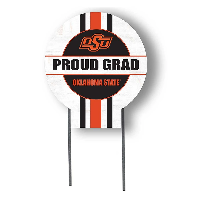 Oklahoma State Cowboys Proud Grad 20" x 20" Circle Yard Sign with Stakes