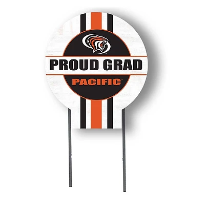 Pacific Tigers Proud Grad 20" x 20" Circle Yard Sign with Stakes