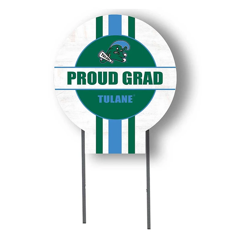Tulane Green Wave Proud Grad 20" x 20" Circle Yard Sign with Stakes