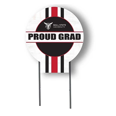 Ball State Cardinals Proud Grad 20" x 20" Circle Yard Sign with Stakes