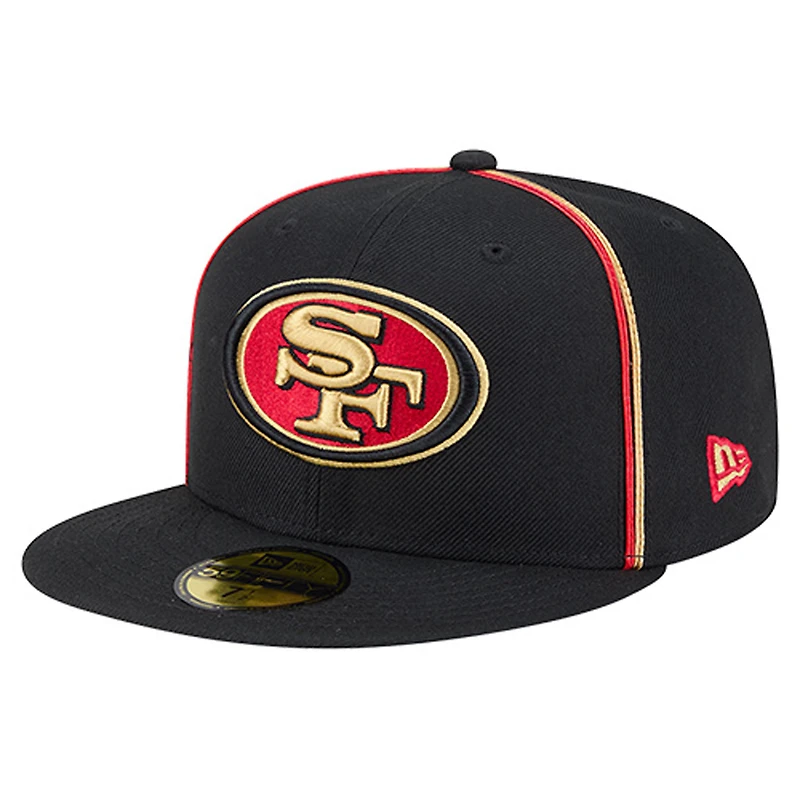 Men's New Era Black San Francisco 49ers Soutache 59FIFTY Fitted Hat