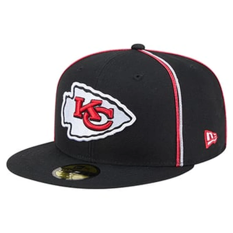 Men's New Era Black Kansas City Chiefs Soutache 59FIFTY Fitted Hat