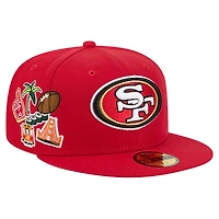 Men's New Era  Scarlet San Francisco 49ers Group Chat 59FIFTY Fitted Hat