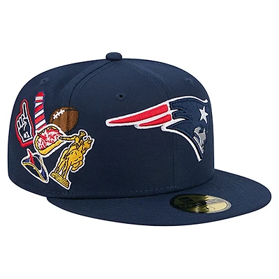 Men's New Era  Navy New England Patriots Group Chat 59FIFTY Fitted Hat