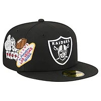 Men's New Era  Black Las Vegas Raiders Group Chat 59FIFTY Fitted Hat