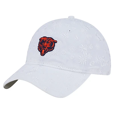 Women's New Era  White Chicago Bears Floral 9TWENTY Adjustable Hat