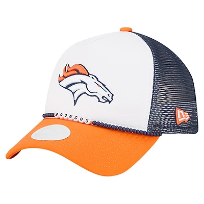 Women's New Era White/Orange Denver Broncos Friendship Bracelet 9FORTY Adjustable Hat