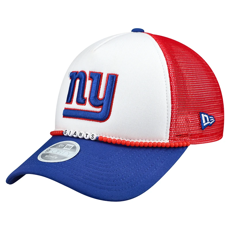 Women's New Era White/Royal New York Giants Friendship Bracelet 9FORTY Adjustable Hat