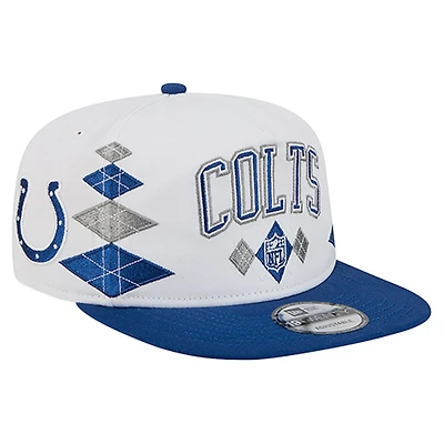 Men's New Era  White Indianapolis Colts Argyle 19TWENTY Adjustable Hat