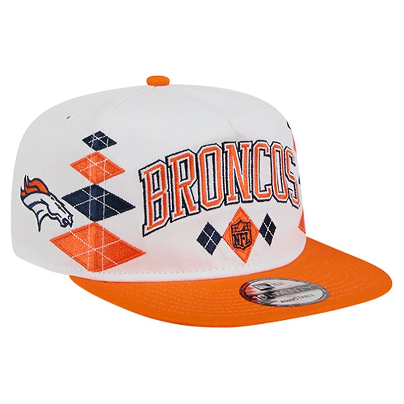 Men's New Era White Denver Broncos Argyle 19TWENTY Adjustable Hat