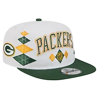 Men's New Era  White Green Bay Packers Argyle 19TWENTY Adjustable Hat