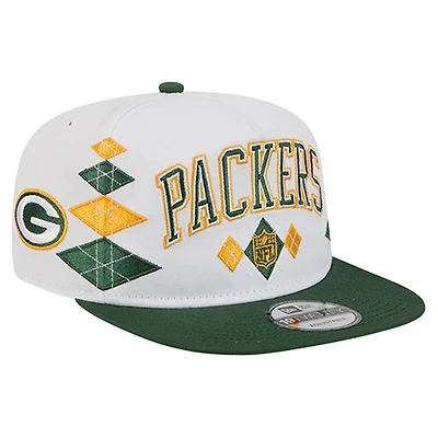 Men's New Era  White Green Bay Packers Argyle 19TWENTY Adjustable Hat