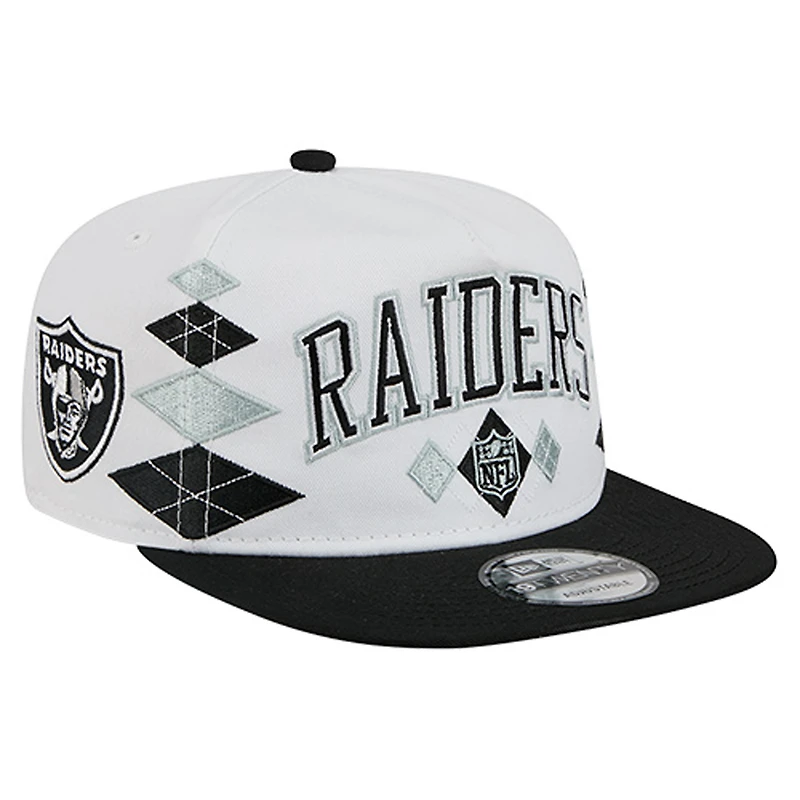 Men's New Era White Las Vegas Raiders Argyle 19TWENTY Adjustable Hat