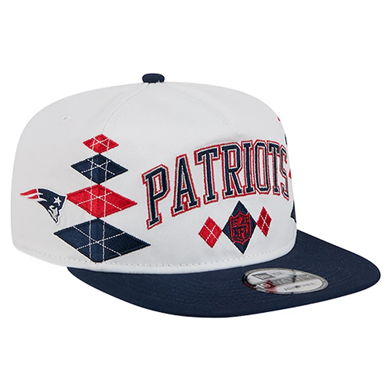 Men's New Era  White New England Patriots Argyle 19TWENTY Adjustable Hat