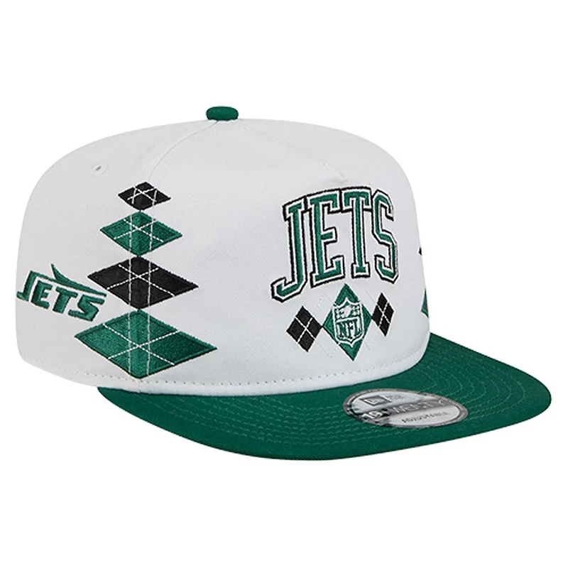 Men's New Era  White New York Jets Argyle 19TWENTY Adjustable Hat