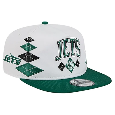 Men's New Era  White New York Jets Argyle 19TWENTY Adjustable Hat