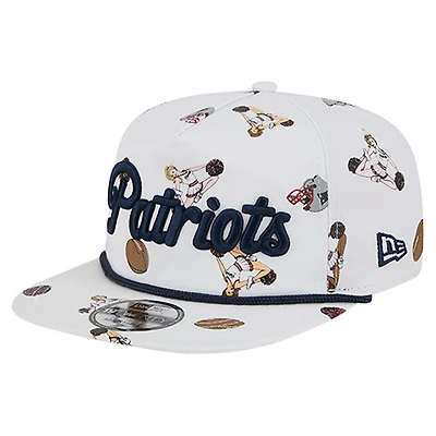 Men's New Era  White New England Patriots Team Cheer 19TWENTY Adjustable Hat