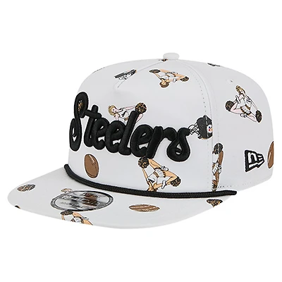 Men's New Era  White Pittsburgh Steelers Team Cheer 19TWENTY Adjustable Hat