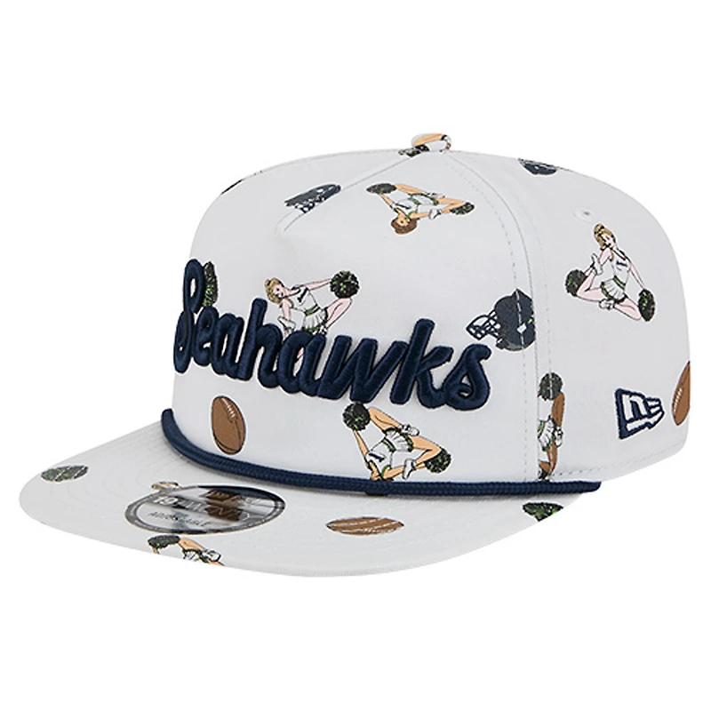 Men's New Era  White Seattle Seahawks Team Cheer 19TWENTY Adjustable Hat