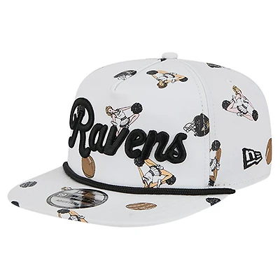 Men's New Era  White Baltimore Ravens Team Cheer 19TWENTY Adjustable Hat