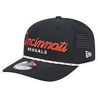 Men's New Era Black Cincinnati Bengals Script 9SEVENTY Adjustable Hat