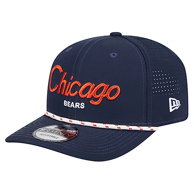 Men's New Era Navy Chicago Bears Script 9SEVENTY Adjustable Hat