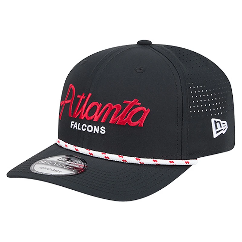 Men's New Era Black Atlanta Falcons Script 9SEVENTY Adjustable Hat