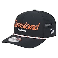 Men's New Era Black Cleveland Browns Script 9SEVENTY Adjustable Hat