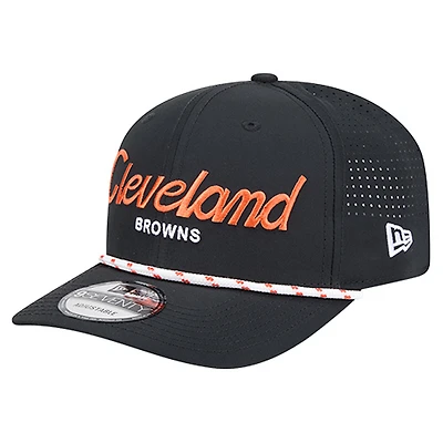 Men's New Era Black Cleveland Browns Script 9SEVENTY Adjustable Hat
