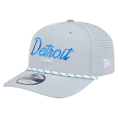 Men's New Era Silver Detroit Lions Script 9SEVENTY Adjustable Hat