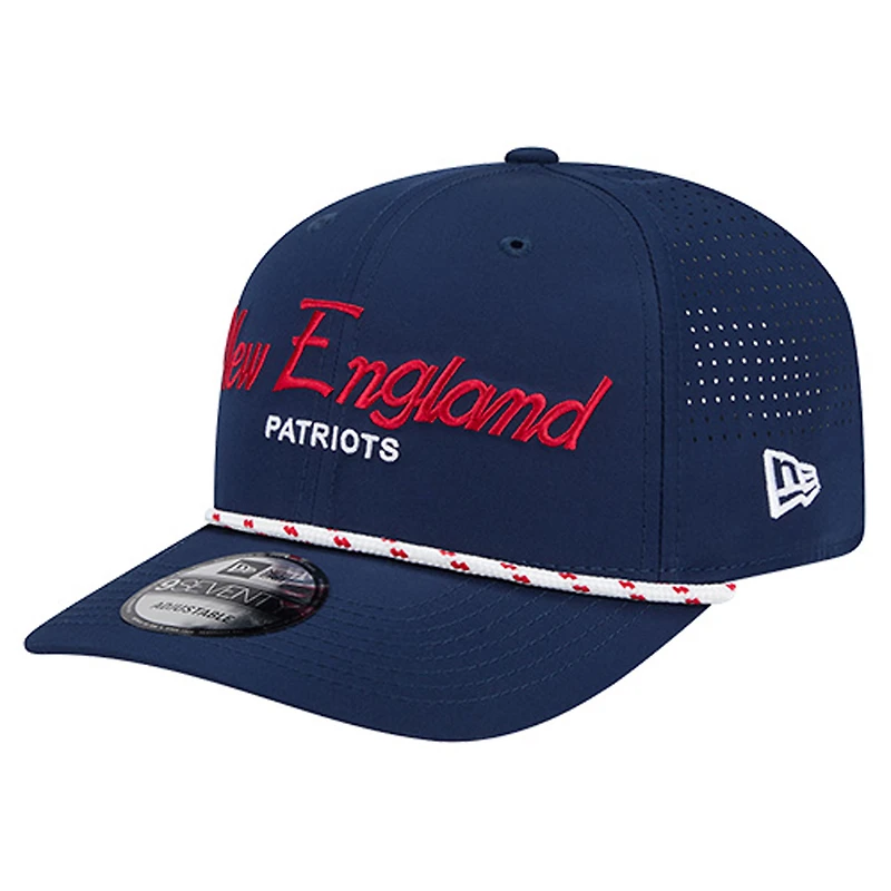 Men's New Era Navy New England Patriots Script 9SEVENTY Adjustable Hat