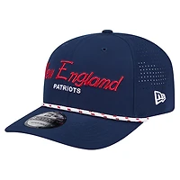 Men's New Era Navy New England Patriots Script 9SEVENTY Adjustable Hat
