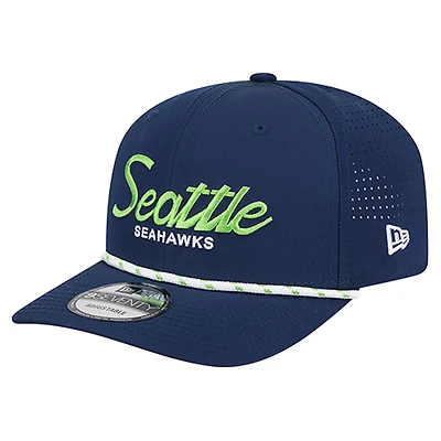 Men's New Era College Navy Seattle Seahawks Script 9SEVENTY Adjustable Hat